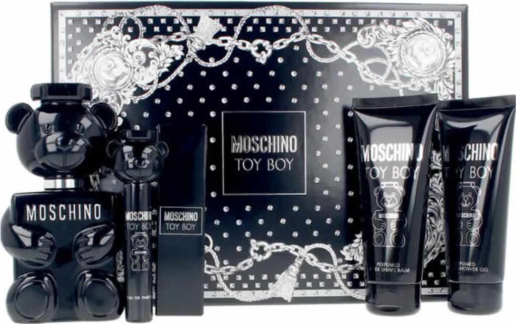 Moschino Toy Boy Geschenkset für Männer Duftwasser 100 ml + After Shave Balsam 100 ml + Duschgel 100 ml + Duftwasser 10 ml