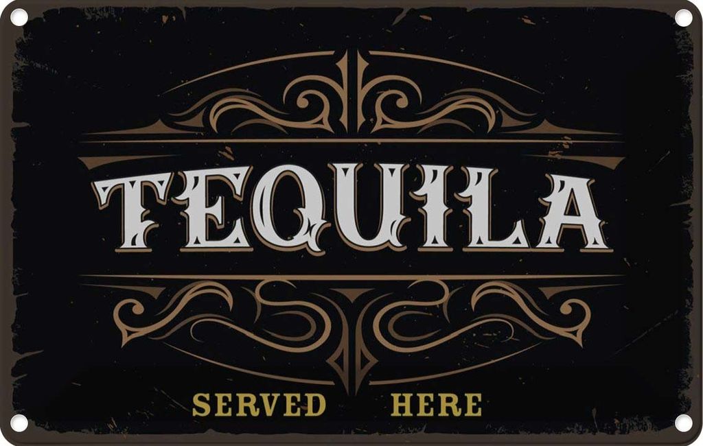 vianmo Blechschild 12x18 cm Alkohol Tequila served here Produktbild 