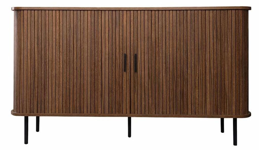 SEMARANG Sideboard aus geriffeltem Holz mit Schiebetüren 140 cm