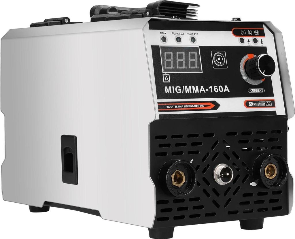 Schweißgerät 2‐in‐1 - MIG/MMA IGBT DC Inverter - 220 V EU‐Stecker - Gasloser MIG/Flux‐Draht - Integrierter Drahtvorschub - Schwarz
