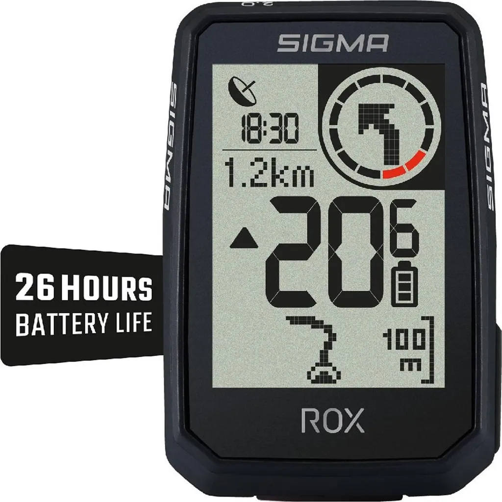 Ordinateur de vélo GPS Sigma ROX 2.0 noir avec écran 2 pouces