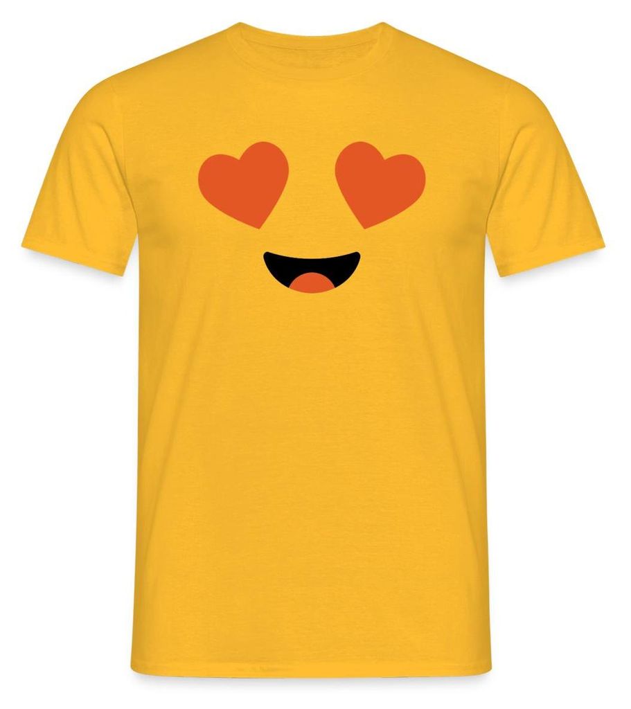 Spreadshirt Emoticon Herzaugen Kostüm Karneval Gruppenkostüm Männer T-Shirt, XXL, Gelb