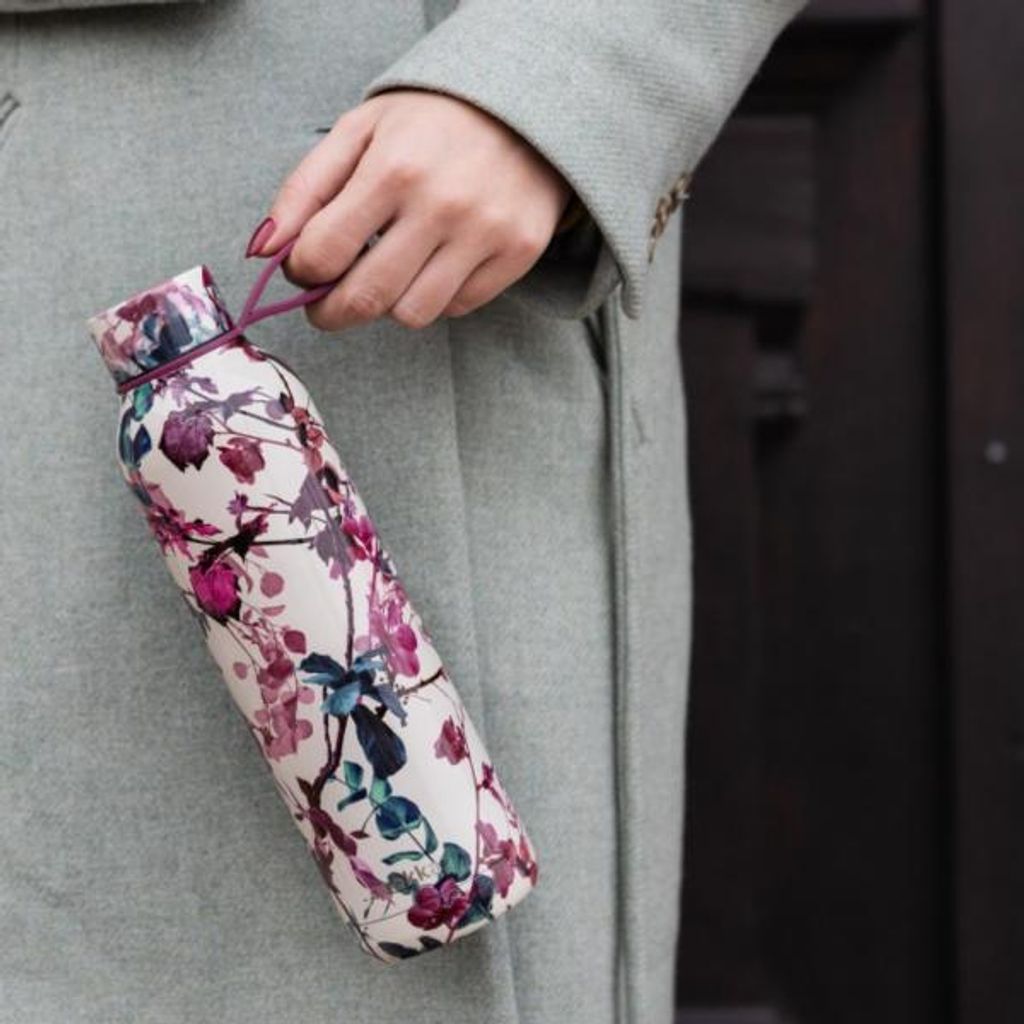 Quokka Solid, Edelstahlflasche / Thermoskanne mit Schleife Baumzweige, 630ml, 40171