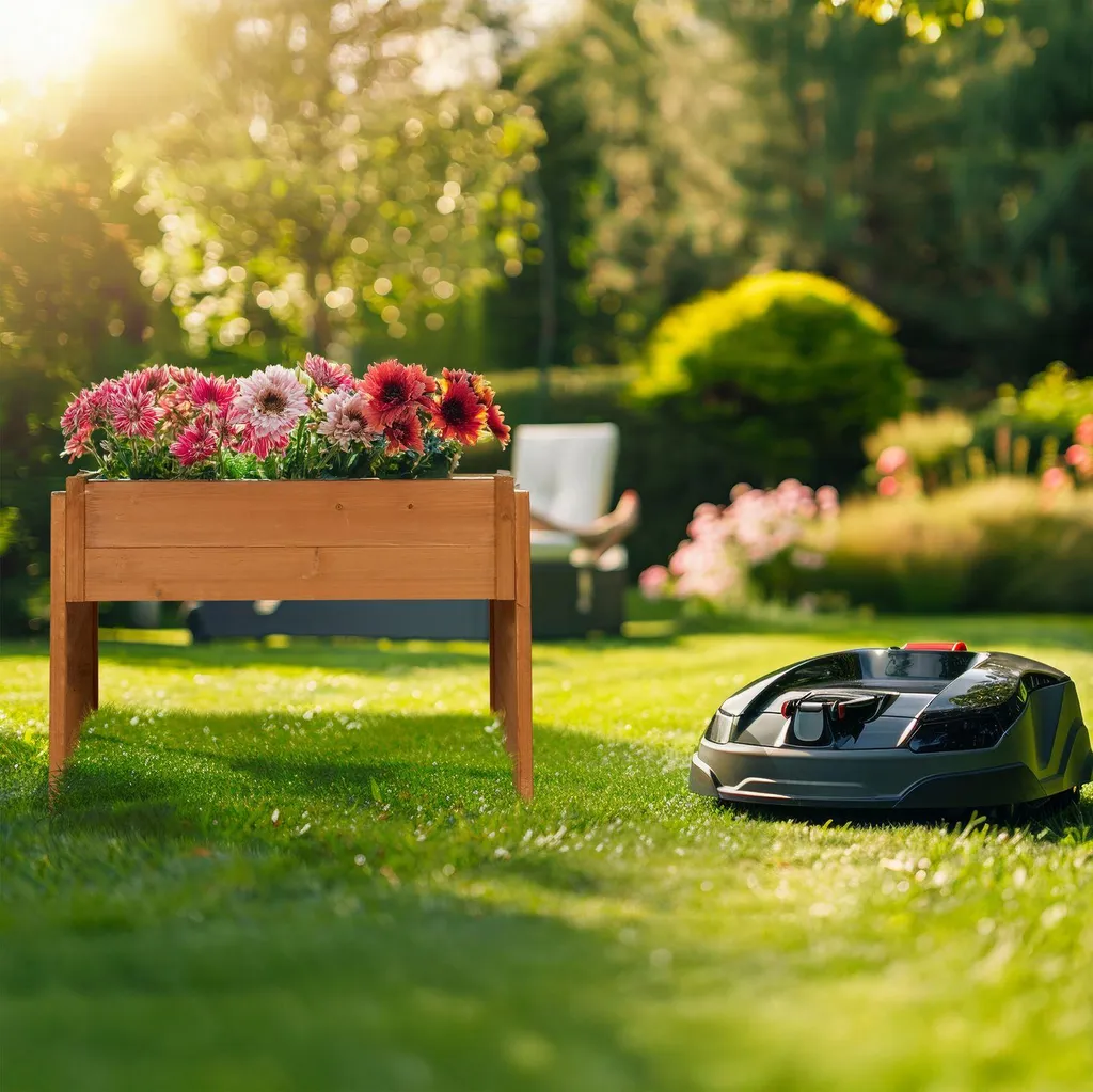 Évitez la surchauffe du robot tondeuse : Abri ventilé avec jardinière