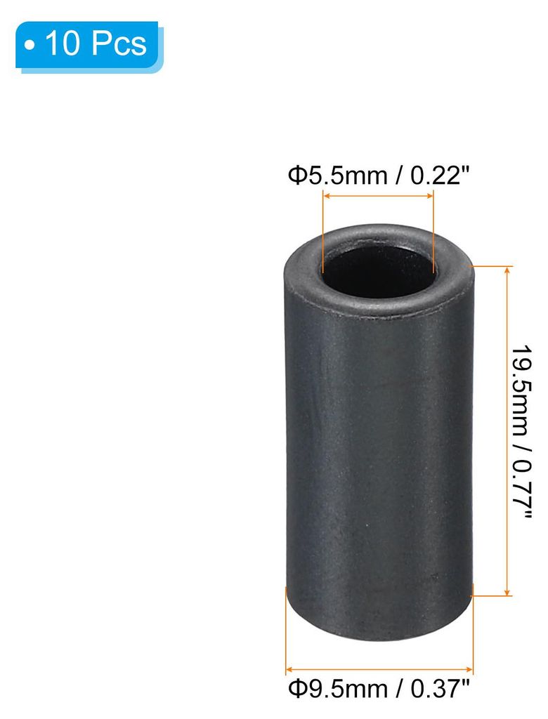 10Stk Ferrite Toroid Kern Toroid Kern 0.4" ADx0.2" IDx0.8" H Ferrite Ringe Transformator Ferrite Toroid Kerne fš¹r EMI/RFI Filtern Schwarz
