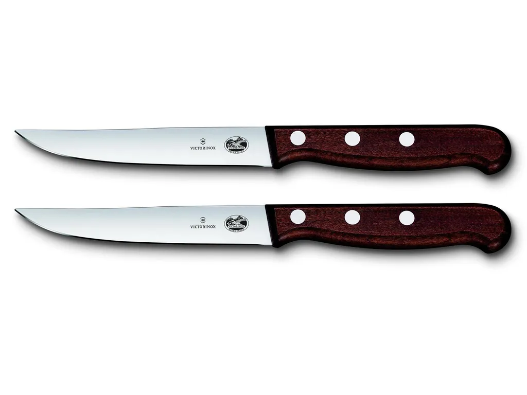 Set di coltelli da bistecca Victorinox 12 cm con manico in legno 2 pezzi lama dritta