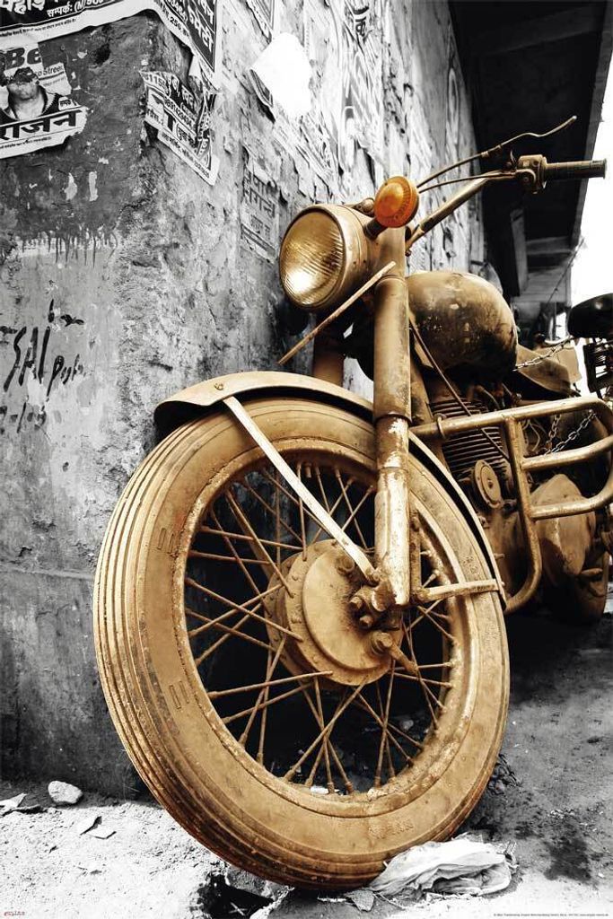 Motorcycles Poster Brown Colourlight