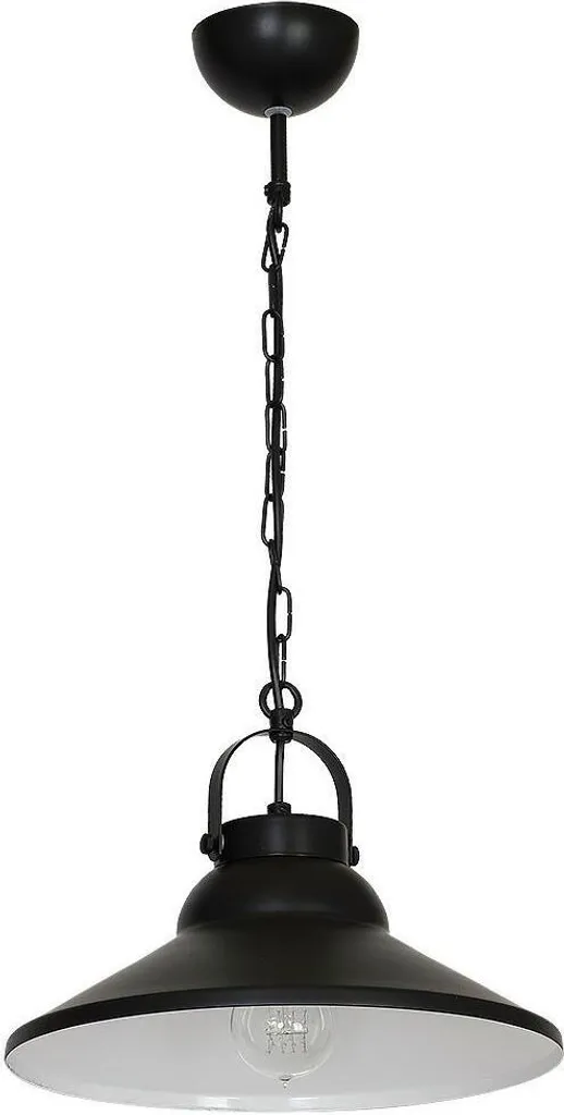 Lustre suspension industrielle noire en métal Iron avec chaîne E27