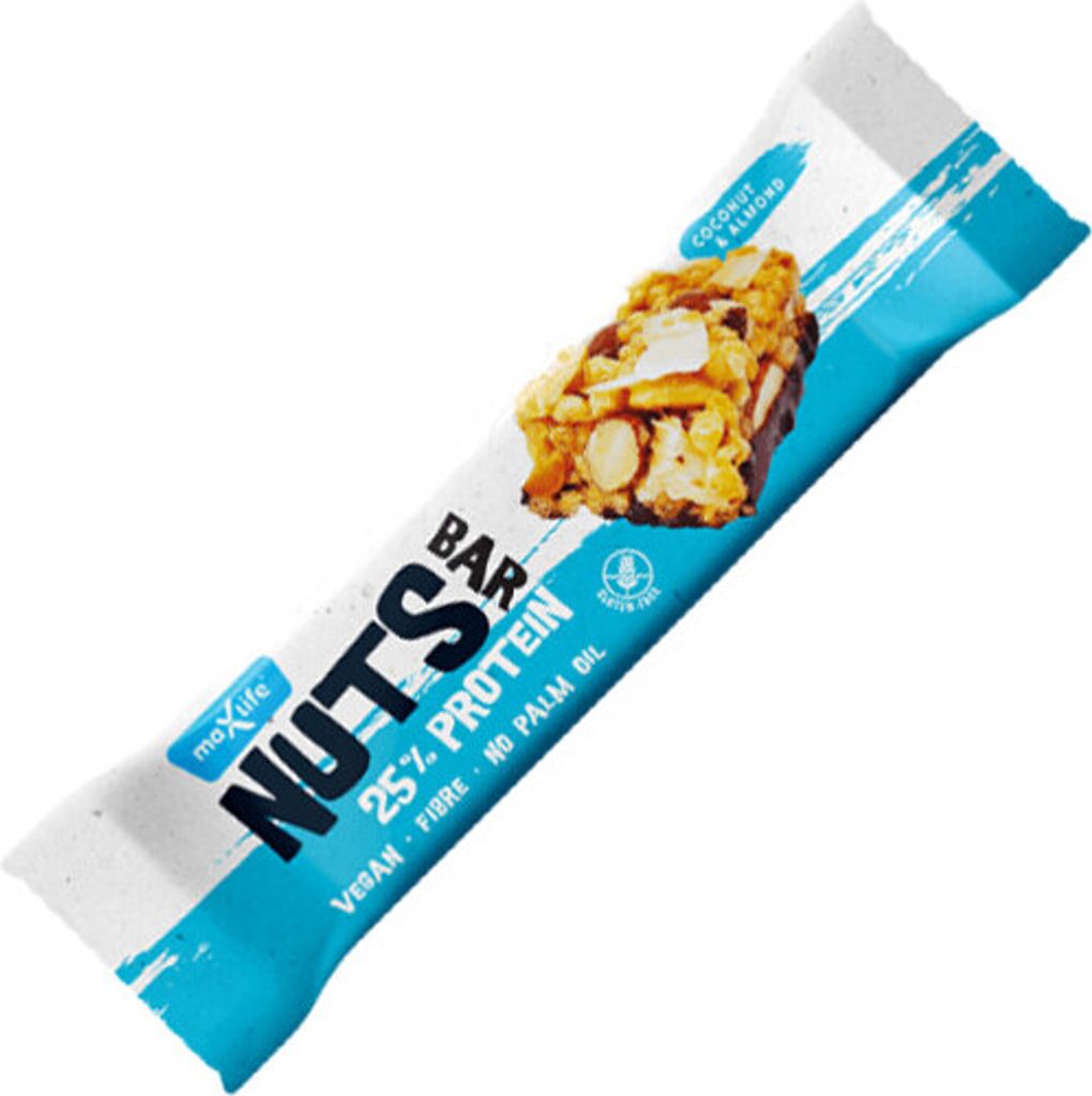 Max Sport Nuts Protein Bar 40 g Mandel-Kokosnuss / Riegel, Cookies & Brownies / Knuspriger, glutenfreier Proteinriegel mit sorgfltig ausgewhlten Zu...