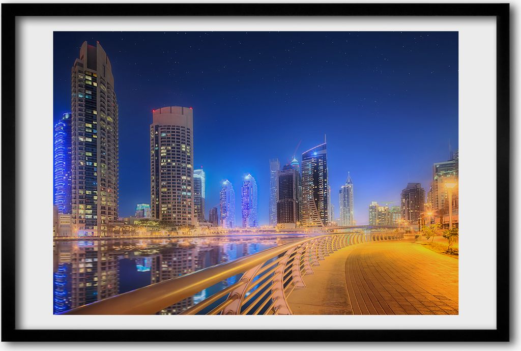 Bild 60x40 MDF-Rahmen, Wandkunst Dubai