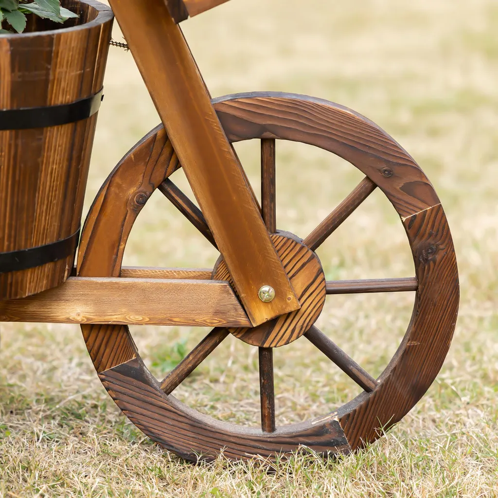 Support de Fleurs pour Décoration Extérieure - Design Tricycle Bois
