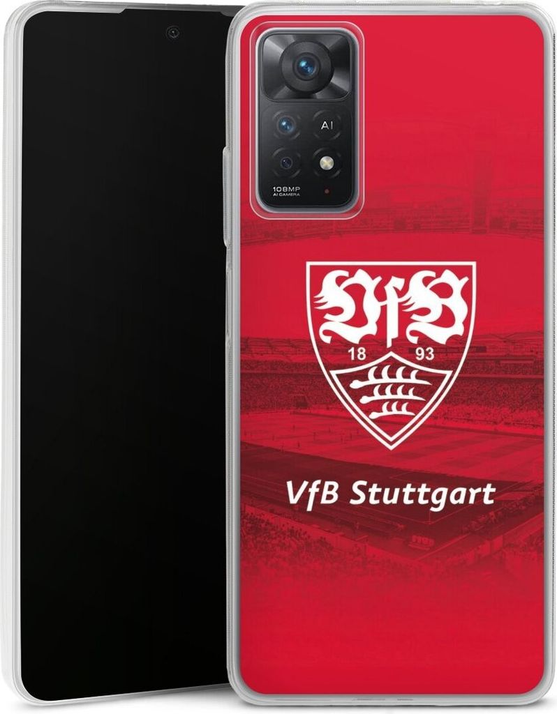 DeinDesign Slim Hülle für Xiaomi Redmi Note 11 Pro 4G Silikon Case Ultra Dünn Handyhülle Offizielles Lizenzprodukt Stadion VfB Stuttgart