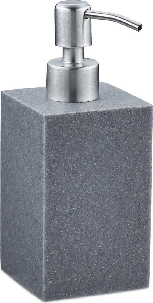 Relaxdays Dispenser Sapone Liquido Set da 2 Inox Grigio Quadrato
