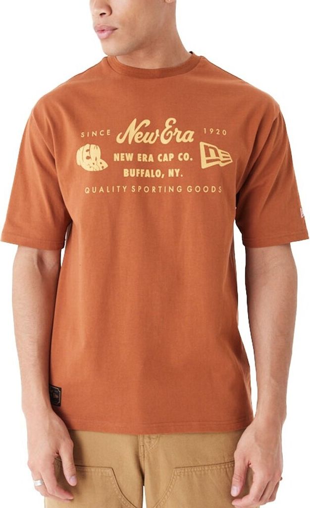 New Era Oversize Shirt - HERITAGE PATCH braun - L