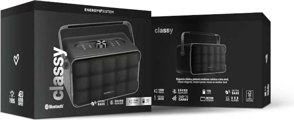 Enceinte Bluetooth de Salon Design Rétro 150W Energy Sistem Classy Noir