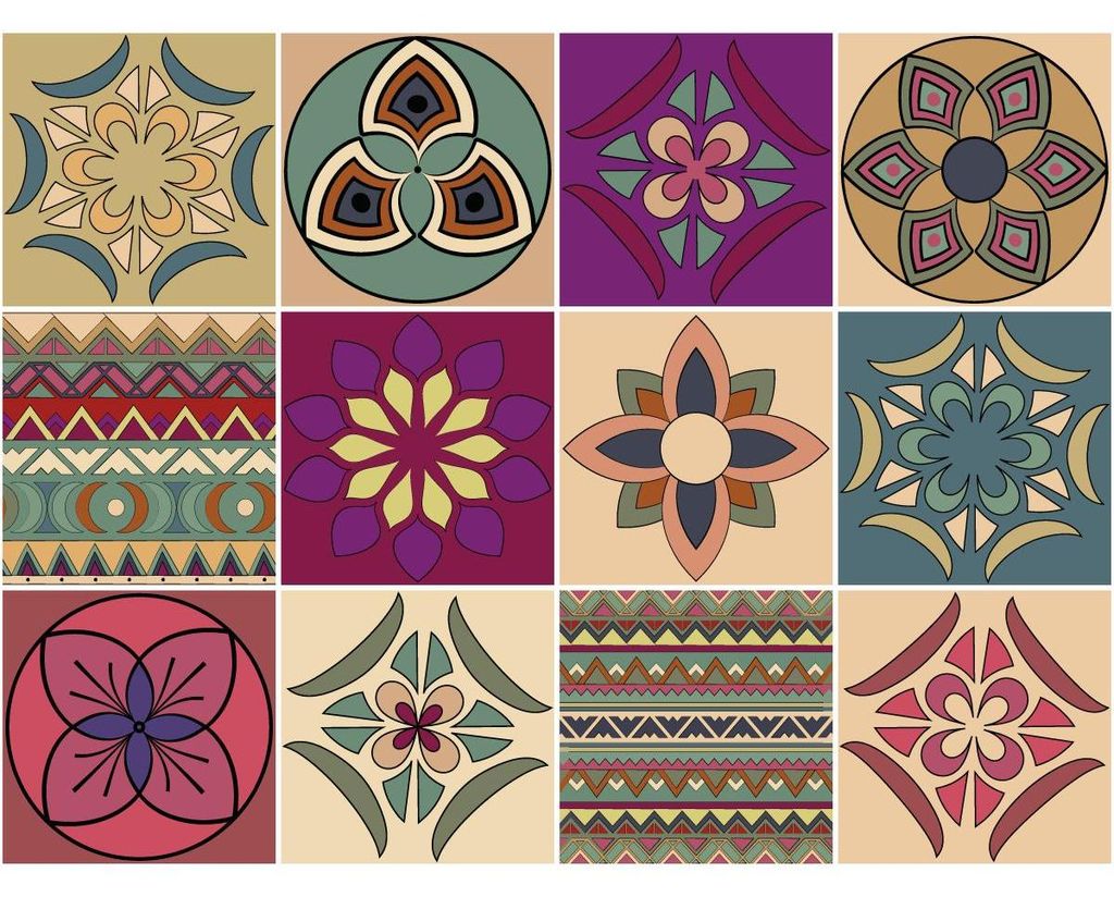 Selbstklebende Fliesenaufkleber für Küche und Bad – 12 Melilla Azulejo Fliesenaufkleber – 12 Aufkleber 15 x 15 cm