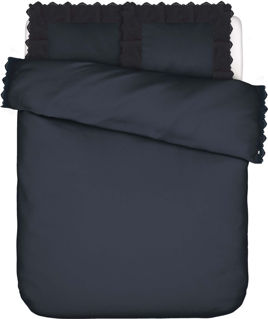 Essenza Baumwoll Bettwäsche-Garnitur Maen Farbe Nightblue Größe 155x220+80x80