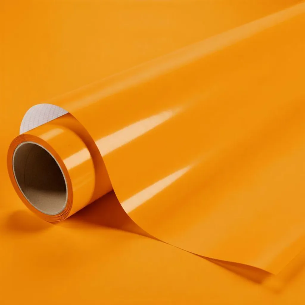 Vinyle Adhésif Orange Brillant pour Covering Automobile - Rouleau 2 m