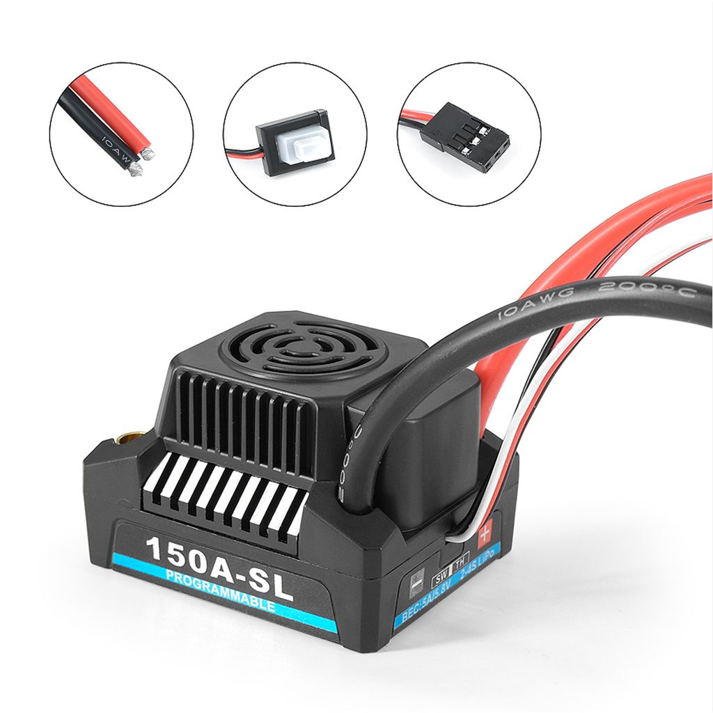 ZAWELIYO ESC Brushless 120A Per Auto RC 1/8 - Regolatore Di Velocità Elettrico Impermeabile Programmabile - 3