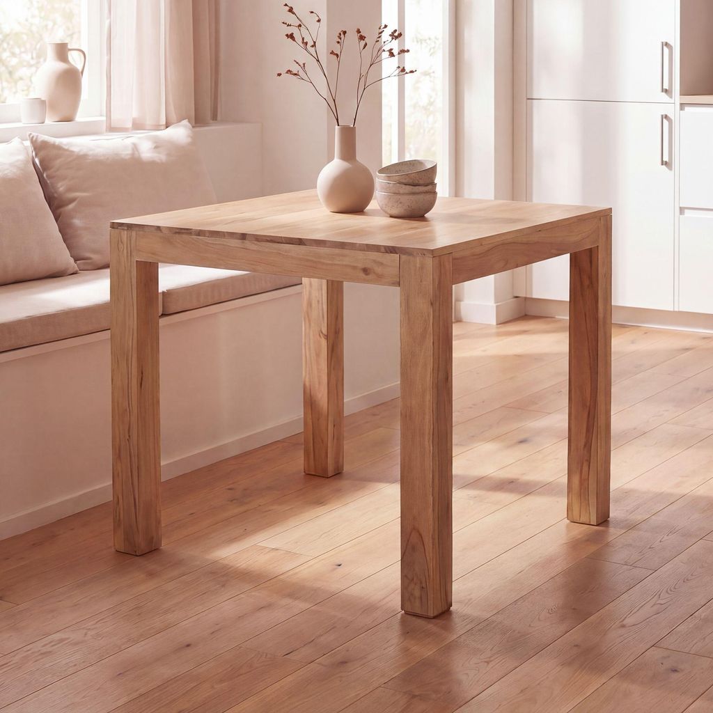 FineBuy Tavolo da pranzo in legno massiccio di acacia 80 x Immagine del prodotto 