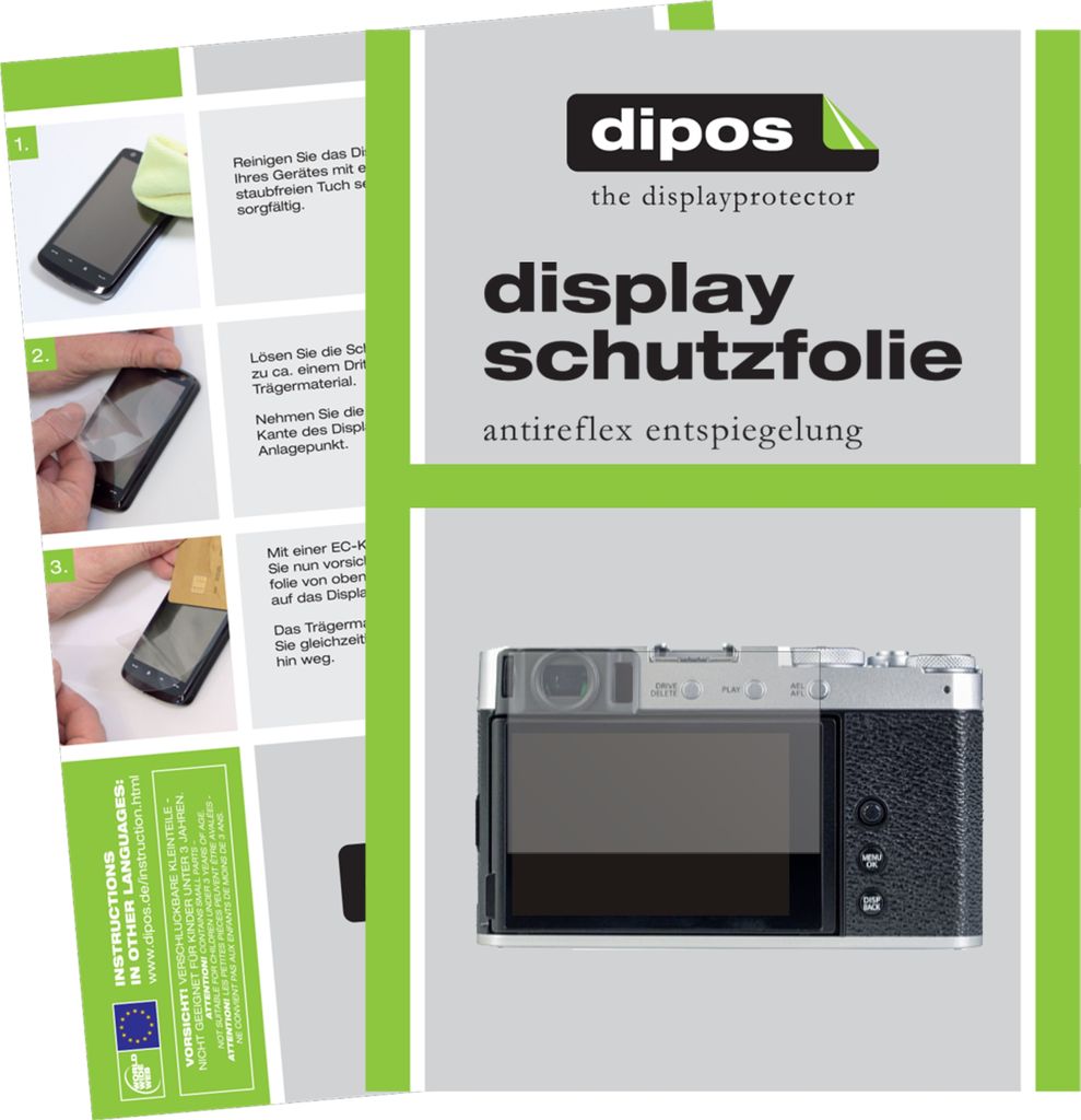 2x Schutzfolie für Fujifilm X-E4 matt Displayschutzfolie Folie Display Schutz dipos