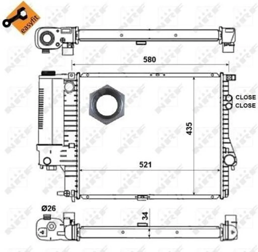 Radiateur moteur pour BMW E39 - Système de refroidissement NRF 58247