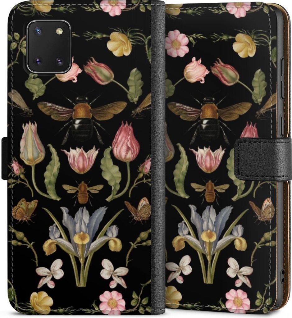 DeinDesign Klapphülle für Samsung Galaxy Note 10 lite Handytasche Lederhülle Tasche Biene Blumenkranz Blüte