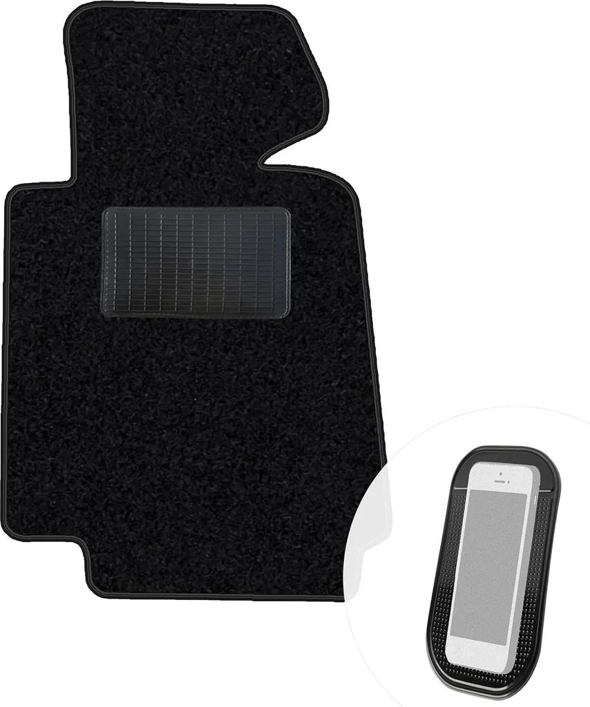 moto-MOLTICO tappetino conducente auto velours lato conducente tappetini auto nero tappetino conducente 1 pezzo adatto per BMW serie 8 E31 1989-1999