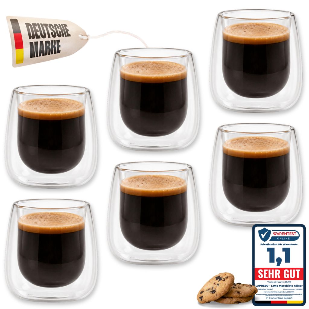 LAPRESO® Espresso Gläser Doppelwandig | Thermogläser Produktbild 