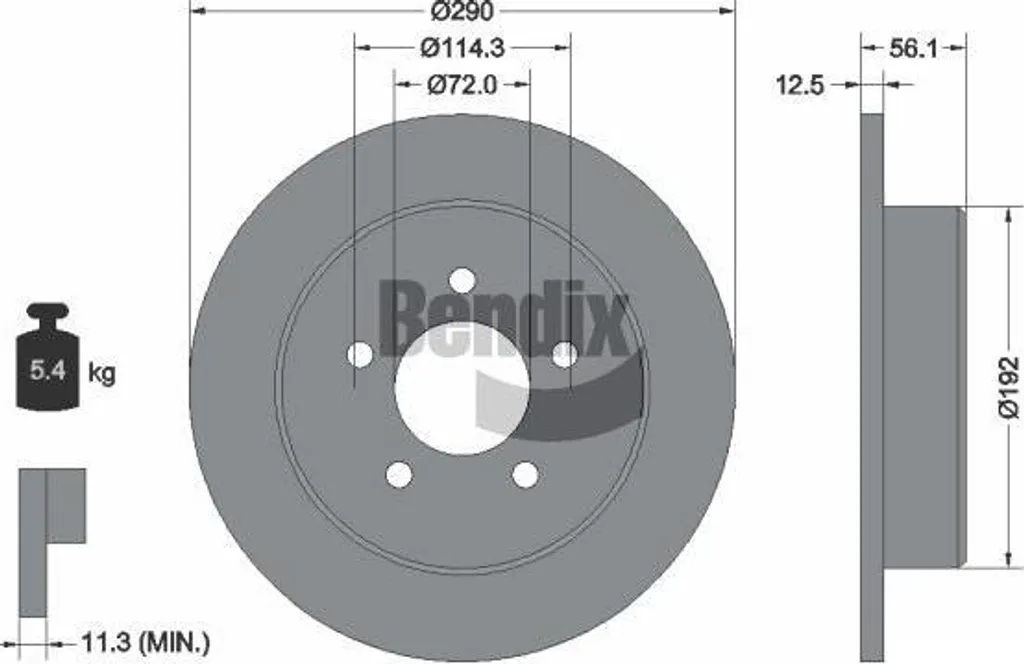 Disque de frein BENDIX idéal pour entretien Chrysler Voyager BDS1884
