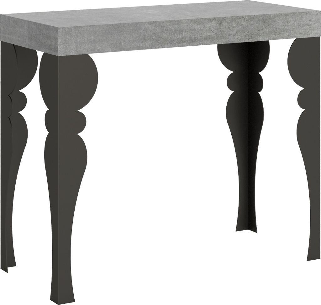 Ausziehbare Konsole 90x40/196 cm Paxon Small Premium Cement Anthrazitrahmen