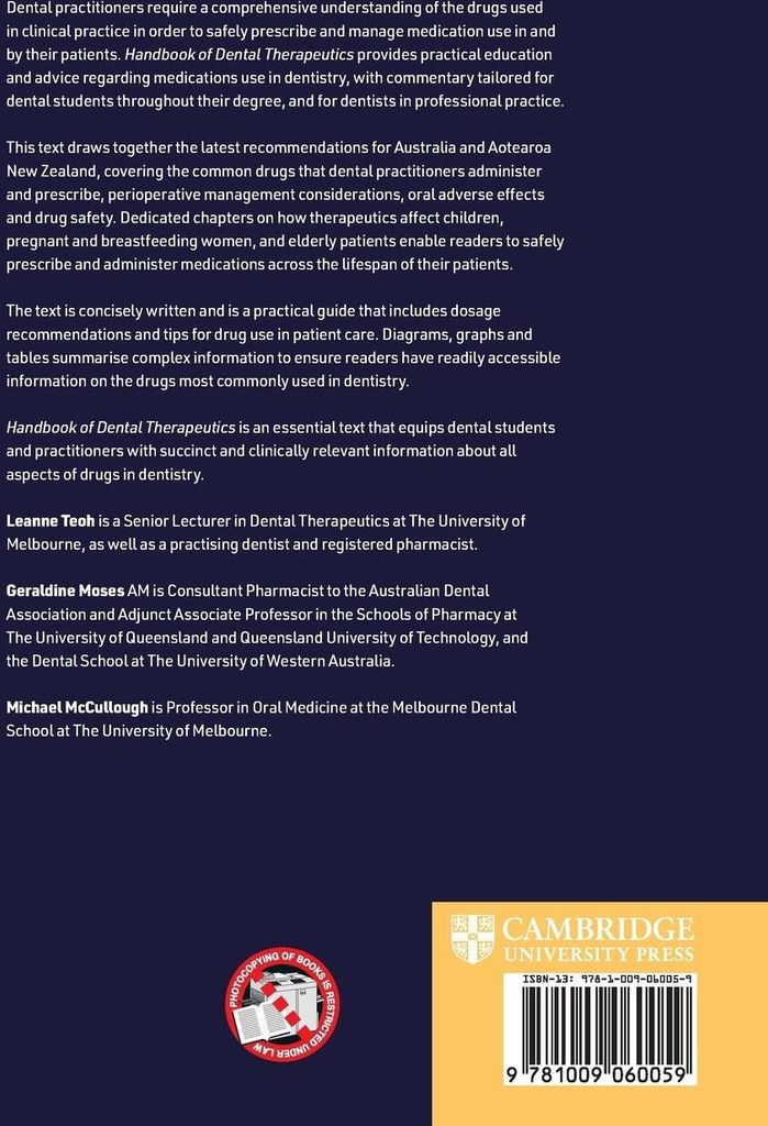 Handbook of Dental Therapeutics