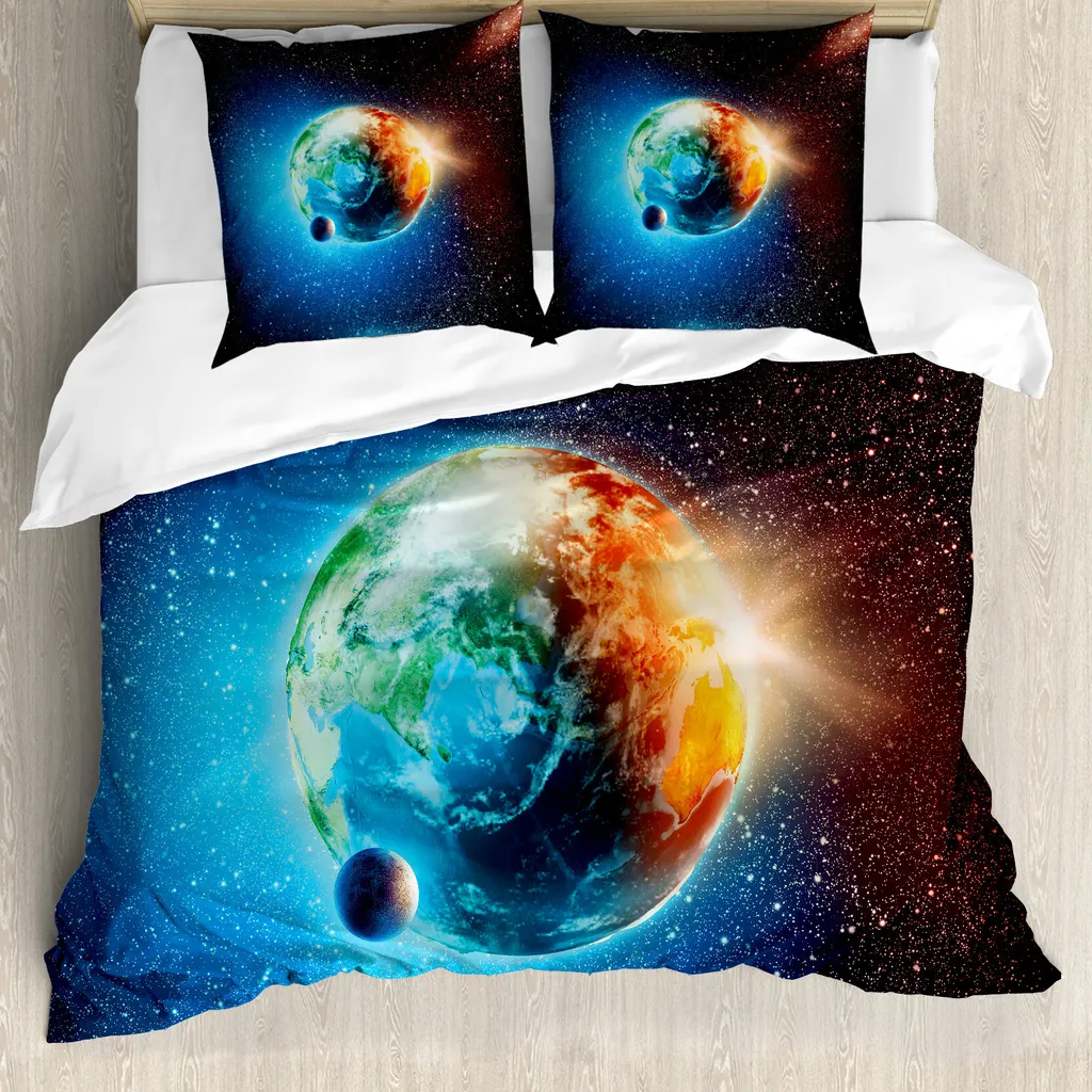 Set Letto Galaxy ABAKUHAUS 155x220cm Astral Design Moderno Arancione