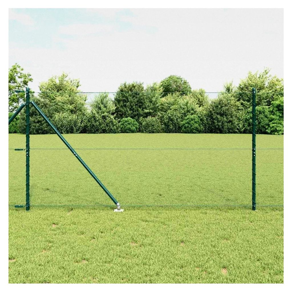 Zaunpfosten Grün 25 x 1,4 m (13 mm Maschen) aus Stahl und PVC für Gartenzaun, Hundezaun, Weidezaun und Hühnerzaun