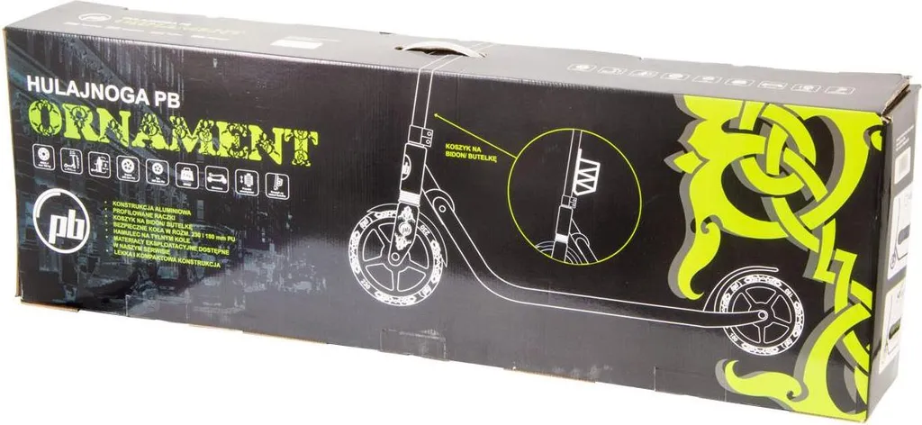 Trottinette PB Ornament 230 mm Vert - Modèle Robuste à Hauteur Réglable - 13