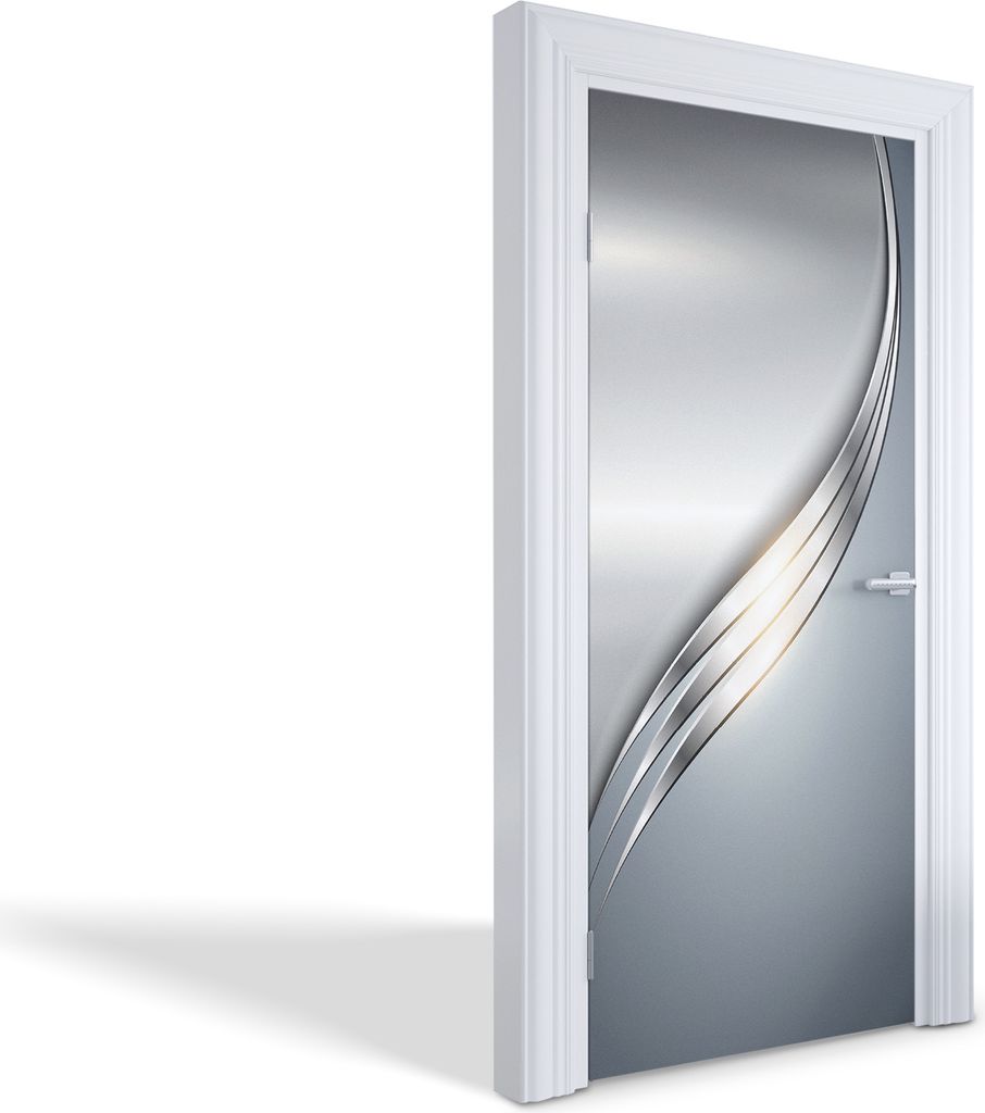 Türdeko Aufkleber Selbstklebende Wandsticker Personalisiert - Metallische Welle - 95 x 205 cm