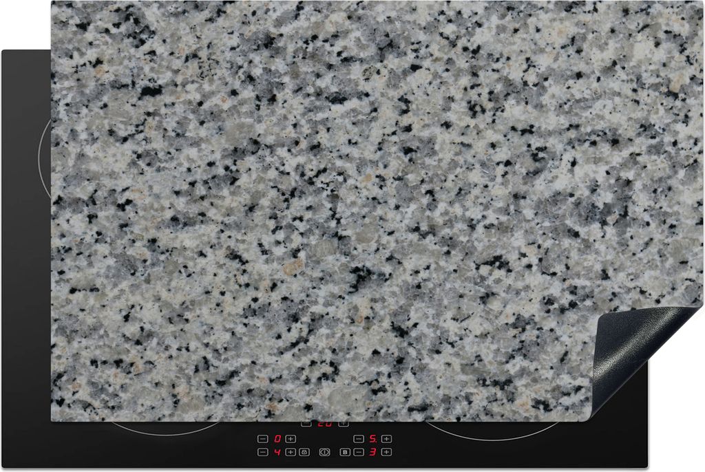 KitchenYeah Herdabdeckplatte Grau - Granit - Kieselsteine , 81x52cm, Küche Deko, Glaskeramikkochfeld Herdabdeckung, Abdeckplatte fùr Kochfeld