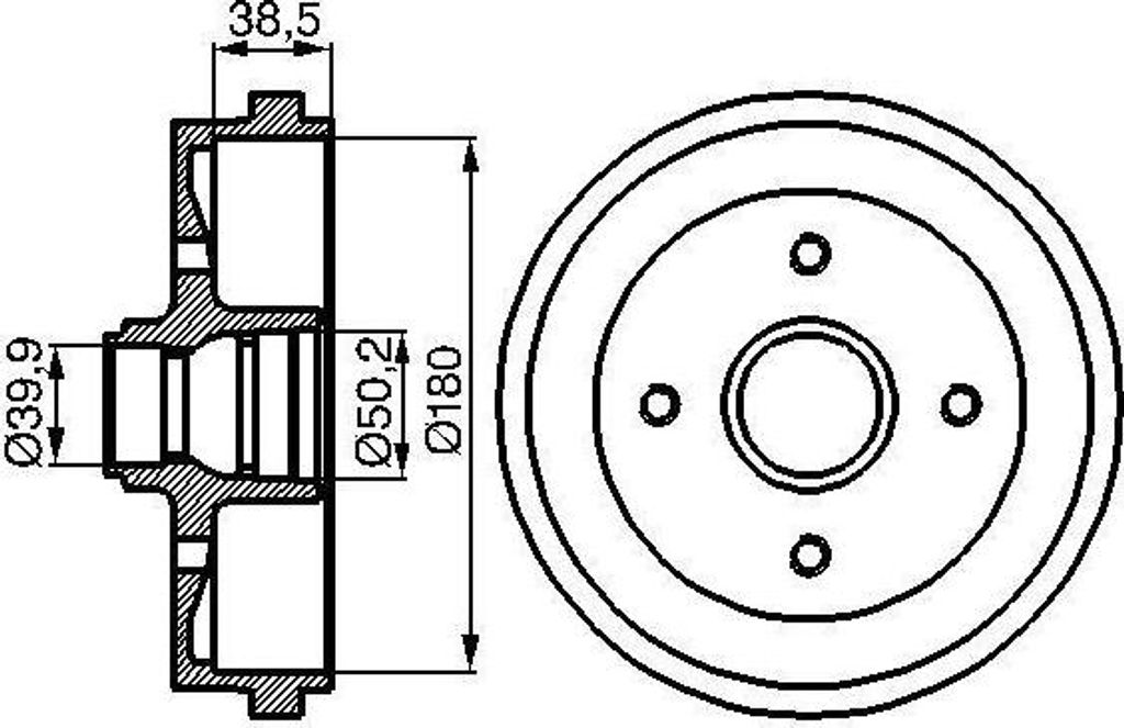 BOSCH 0 986 477 002 Bremstrommel OE 171501615 kompatibel mit Arosa, Cordoba, Ibiza, Toledo, Polo 6V