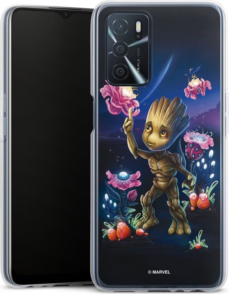DeinDesign Handyhülle für Oppo A16 4G Silikon Hülle Case Smartphone Schutzhülle Marvel Guardians Of The Galaxy Baby Groot