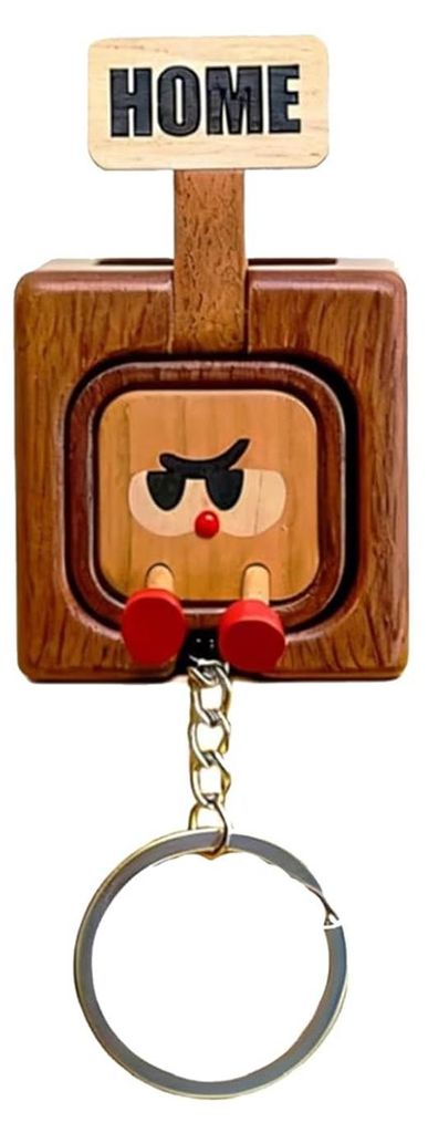 Schlüsselhalter aus Holz zur Wandmontage mit lustigen Gesichtsausdrücken, handgefertigt, Schlüsselaufbewahrung, Eingangsbereich, Wohnaccessoire