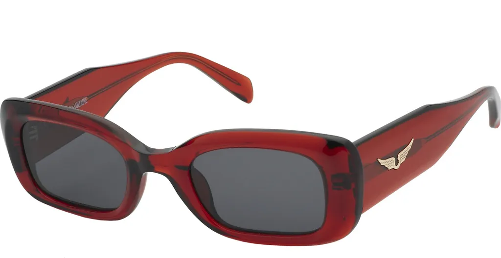 Lunettes de soleil pour femme monture rouge translucide Zadig & Voltaire