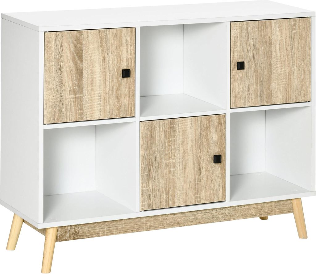 HOMCOM Buffet salon, meuble de rangement 9 cubes avec 3 Image du produit 
