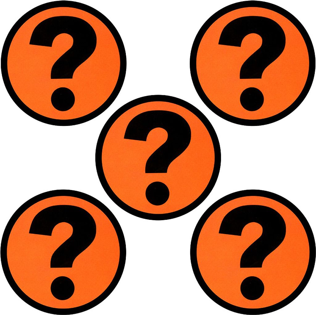 5 Fragezeichen Magnete 5 cm für Magnettafeln, Kühlschränke, Plantafeln und Whiteboards. Emoji Magnet Question Mark