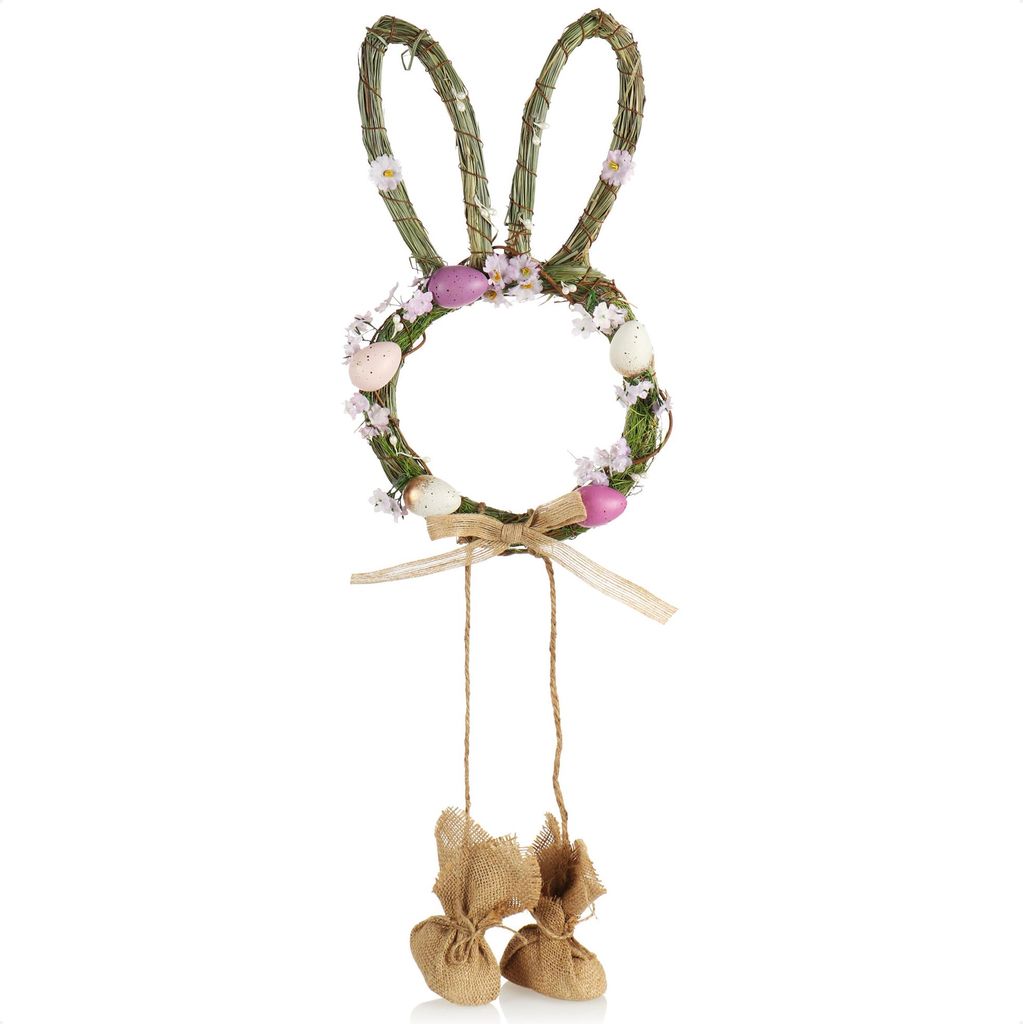 com-four Osterkranz für Türen oder Fenster - Niedlicher Osterkranz zu Ostern - Türdekoration im Osterhasen-Look