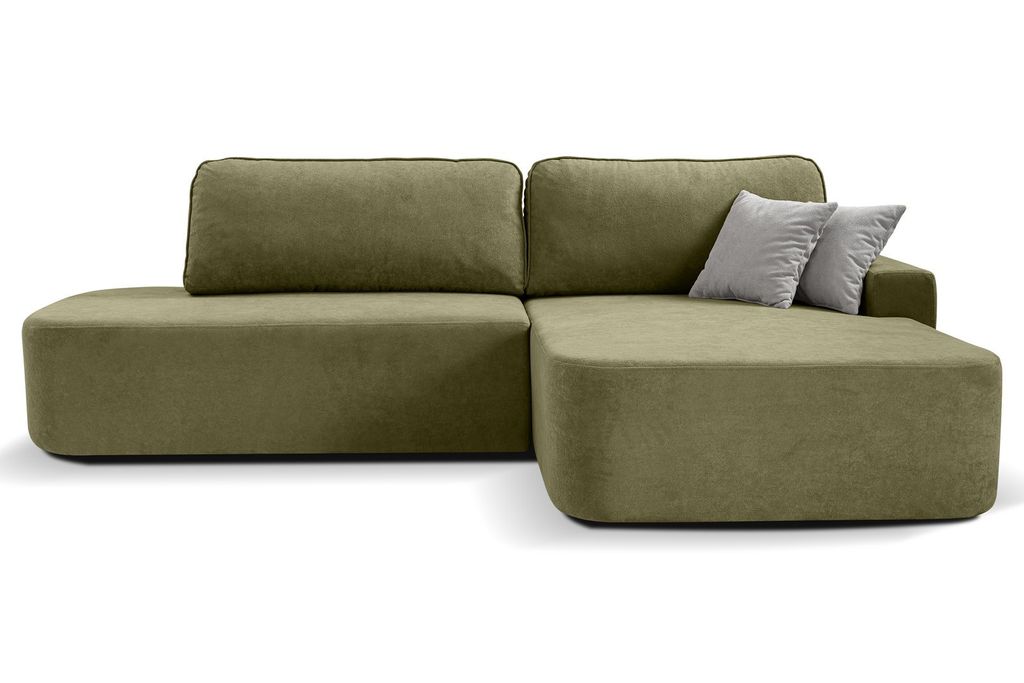Ecksofa GAVI L-Form 270 cm – mit Schlaffunktion & Bettkasten, Dunkelgrün, Eckseite rechts