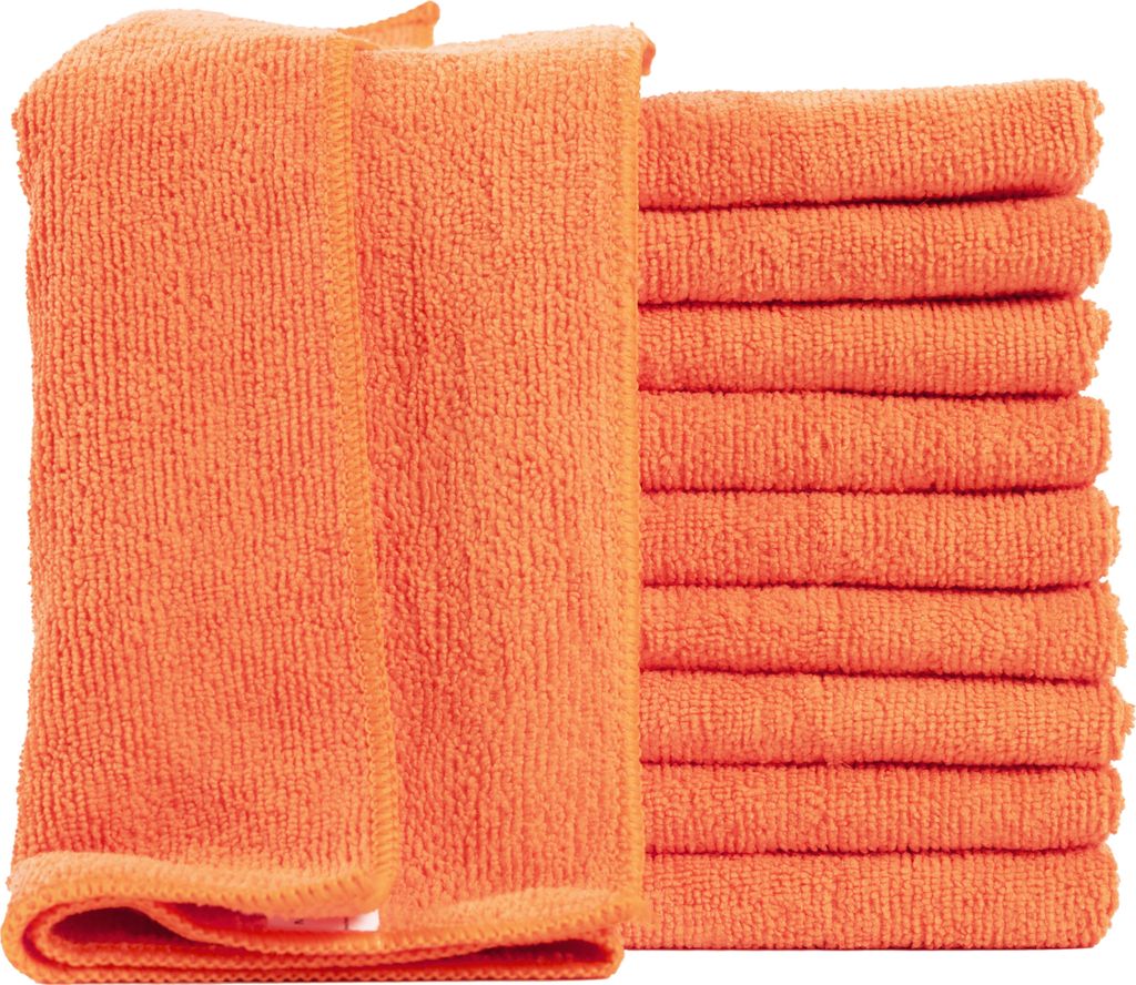 Reinigungstücher 40x40 cm Putzlappen Putztücher Mikrofasertücher Microfasertuch, Farbe:orange, Größe:20er Pack / 40x40 cm