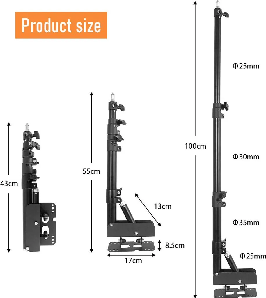 Supporto a Muro Design per Fotografia | Braccio in Metallo 100cm 180°