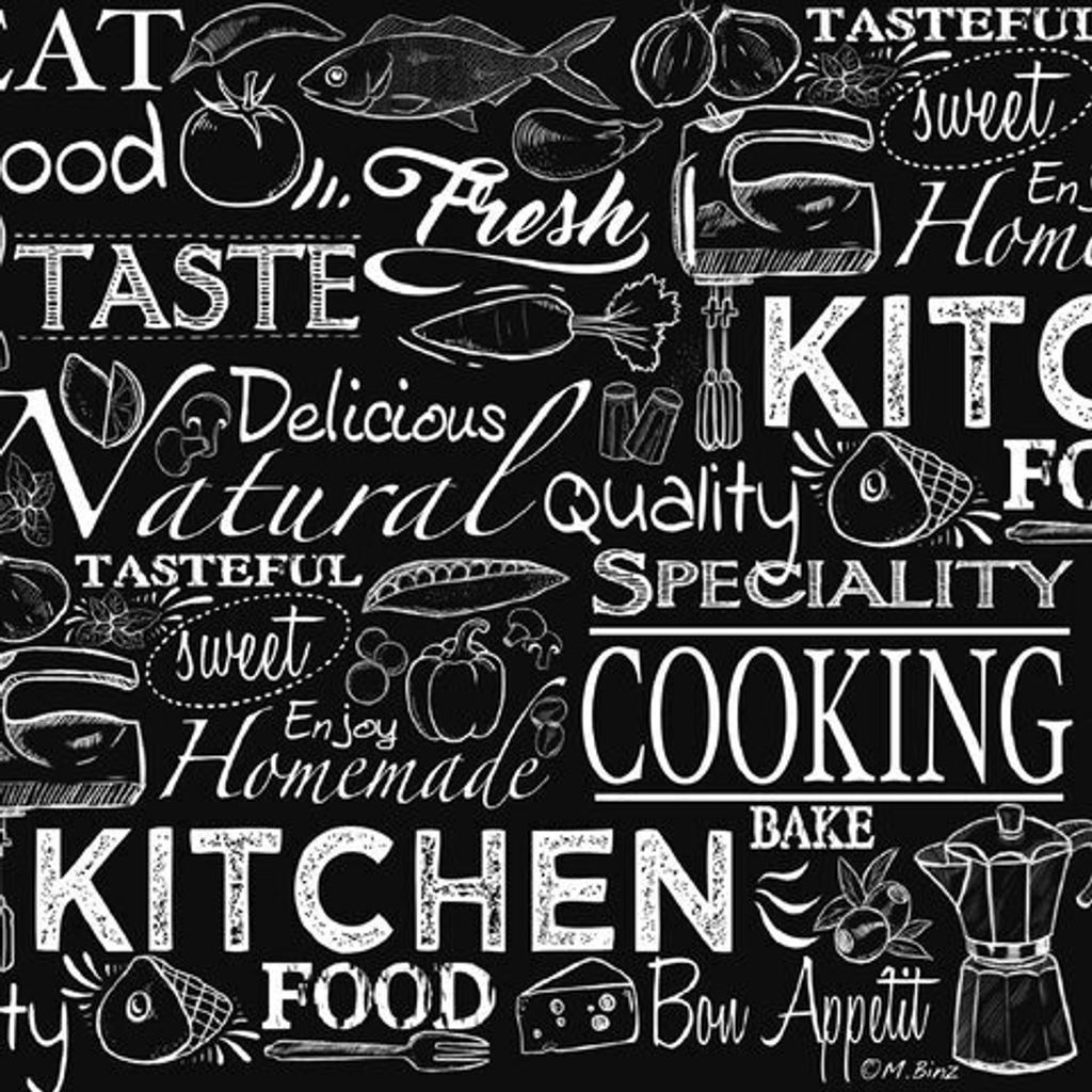 80x Motivservietten 3-lagig 33x33cm 'Kitchen Fresh Food Quality'