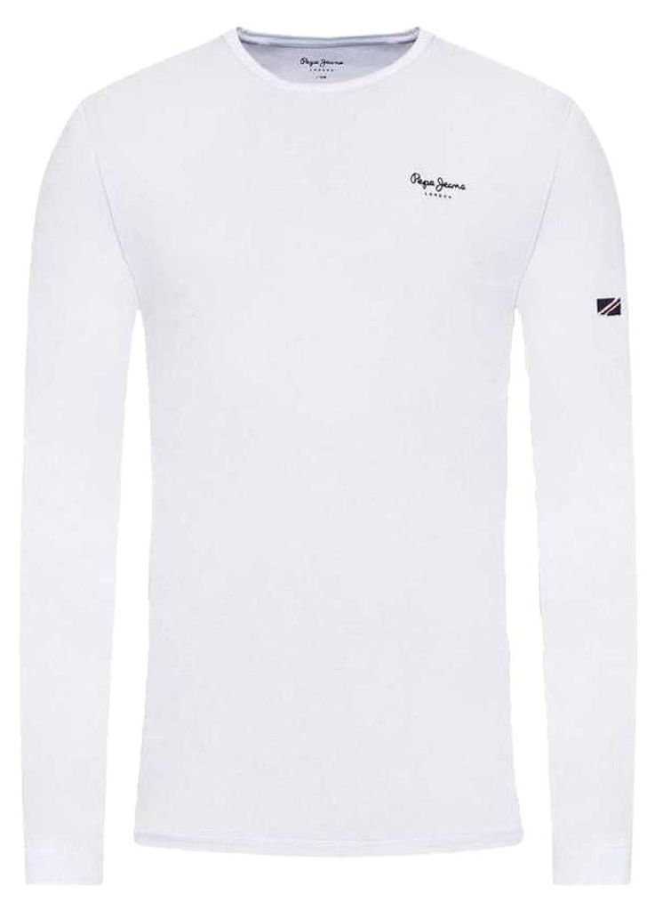 Pepe Jeans - T-Shirt für Herren, Rundhalsausschnitt, Schmal, Langärmlig NA240 (XL) (Weiß)