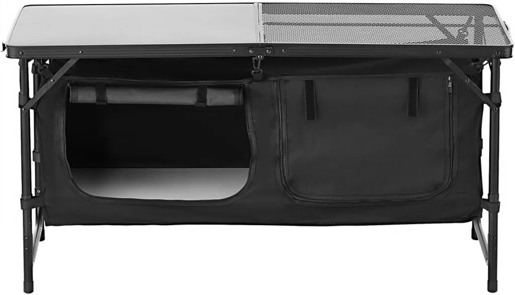 Table de cuisson camping pliante pour barbecue - Cuisine mobile noire - 9